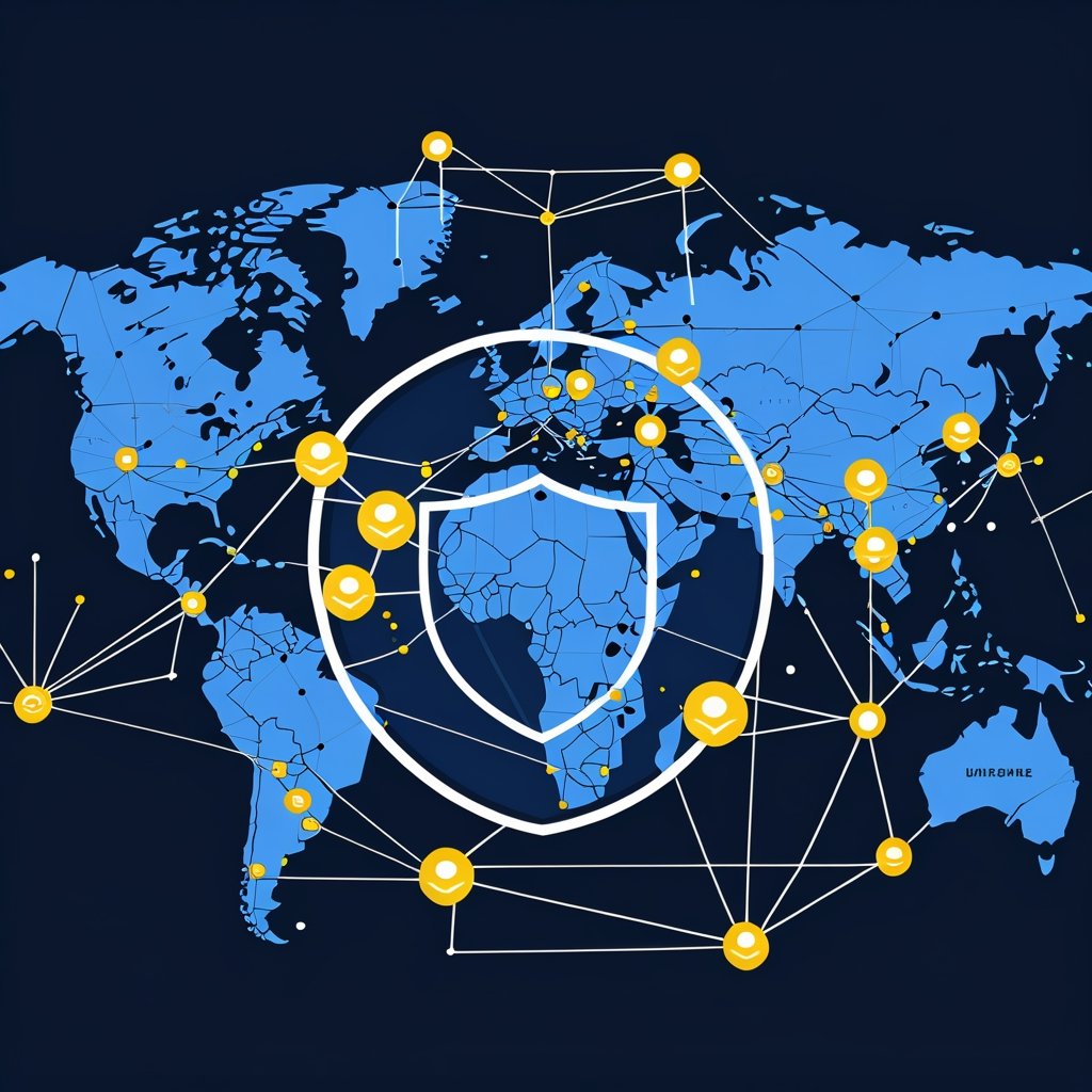 Global supply chain network with security protection shield
